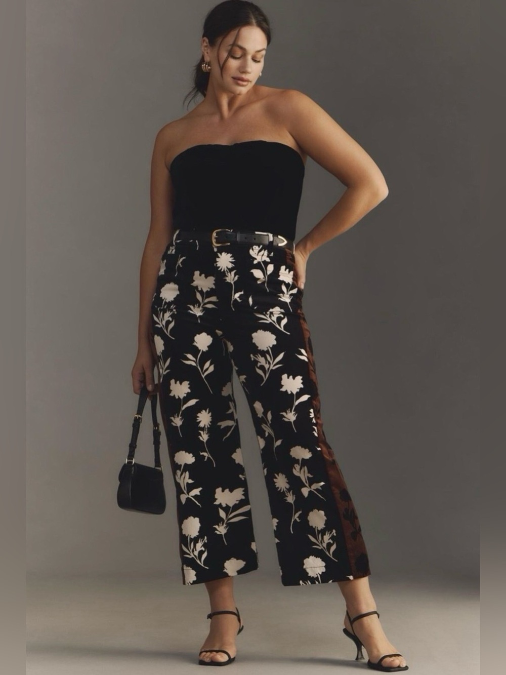 Anthropologie The Colette Cropped Wide-Leg Pants Velvet Edition Maeve Size 33